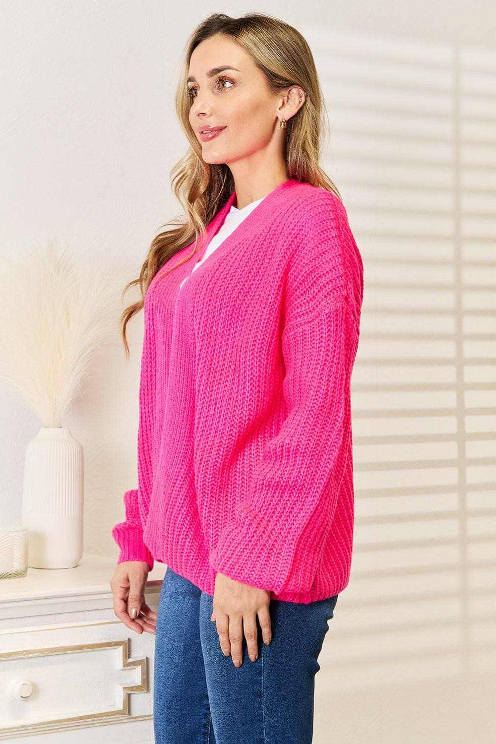Cozy rib-knit cocoon cardigan - Love Salve